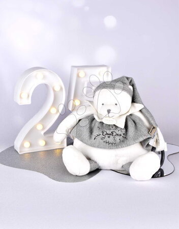 Hračky na mazlení DouDou - Plyšový medvídek Doudou 25 Years Activity Puppet Grey Doudou et Compagnie - 5