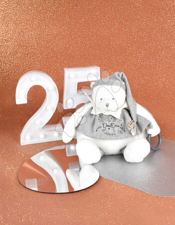 Hračky na mazlení DouDou - Plyšový medvídek Doudou 25 Years Activity Puppet Grey Doudou et Compagnie - 8