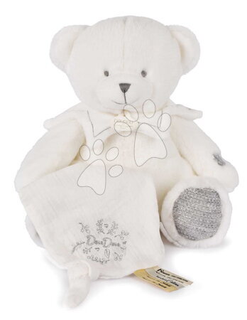 Igračke za krevetić - Plišani medvjedić s krpicom za maženje Doudou 25 Years Puppet with Handkerchief Grey Doudou et Compagnie_1