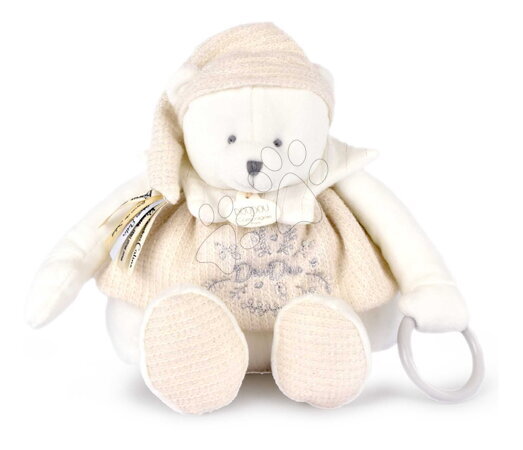 Kiságy játékok  - Plüss mackó dédelgetésre Dodou 25 Ans Activity Puppet White Doudou et Compagnie