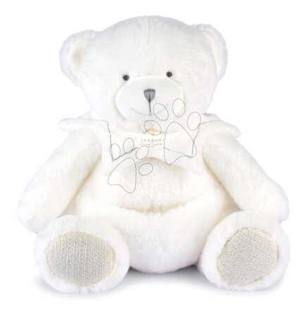 Kiságy játékok  - Plüss mackó kendővel dédelgetésre Doudou 25 Ans Puppet with Handkerchief White Doudou et Compagnie