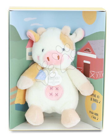 Plyšové a textilní hračky - Plyšové zvířátko se zvukem The Farm Doudou with Sound Box Doudou et Compagnie - 7