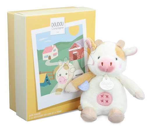 Plyšové a textilní hračky - Plyšové zvířátko se zvukem The Farm Doudou with Sound Box Doudou et Compagnie - 11