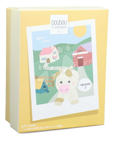 Plyšové a textilní hračky - Plyšové zvířátko se zvukem The Farm Doudou with Sound Box Doudou et Compagnie - 12