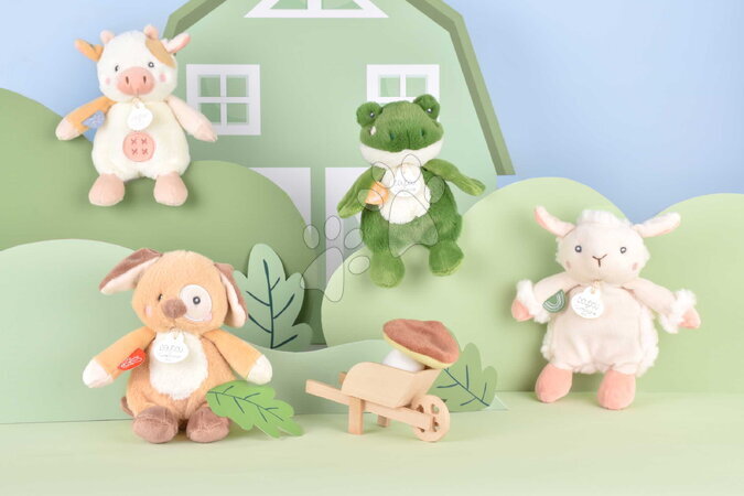 Plyšové a textilní hračky - Plyšové zvířátko se zvukem The Farm Doudou with Sound Box Doudou et Compagnie - 40