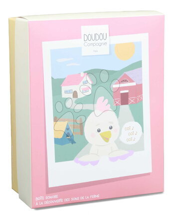 Plyšové a textilní hračky - Plyšové zvířátko se zvukem The Farm Doudou with Sound Box Doudou et Compagnie - 17