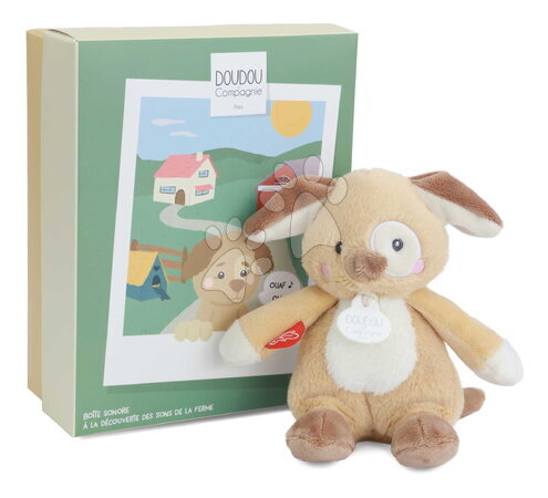 Plyšové a textilní hračky - Plyšové zvířátko se zvukem The Farm Doudou with Sound Box Doudou et Compagnie - 20
