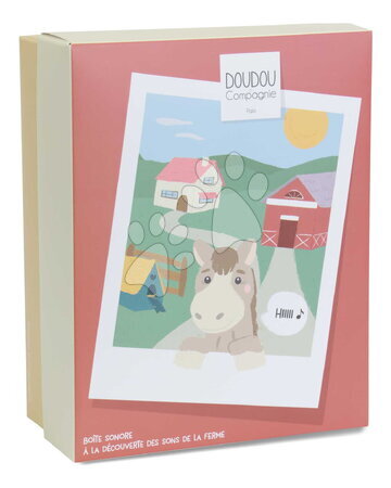 Plyšové a textilní hračky - Plyšové zvířátko se zvukem The Farm Doudou with Sound Box Doudou et Compagnie - 29