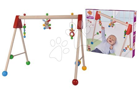 Jucării pentru bebeluși de la 3 la 6 luni - Bară din lemn Baby Gym Trainer Eichhorn reglabilă în înălțime copilașii de la 3 luni_1