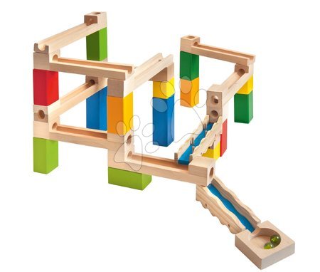 Fa gyerekjátékok - Fa építőjáték labirintus Large Marble Run Construction Set Eichhorn