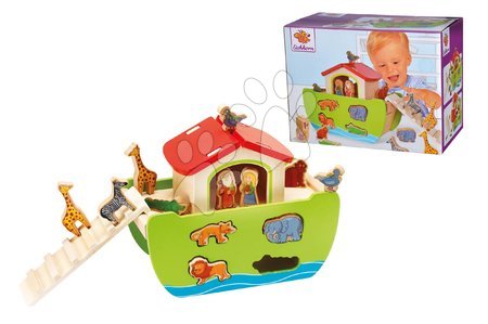 Drevené hračky - Drevená Noemova archa so zvieratkami Stacking Toy Ark Eichhorn_1
