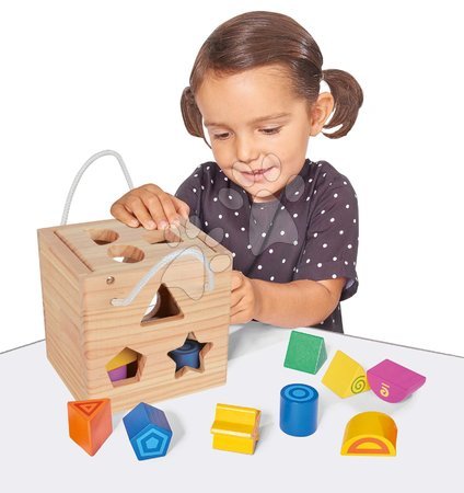 Pro miminka - Dřevěná didaktická kostka Shape Sorting Cube Eichhorn_1