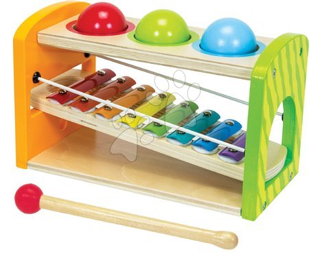 Szerepjátékok - Fa xilofon Color Xylophone Hammering Bench Eichhorn_1