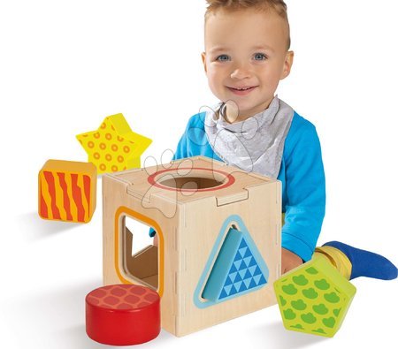 Jucării din lemn  - Cub didactic Color Shape Sorting Box_1