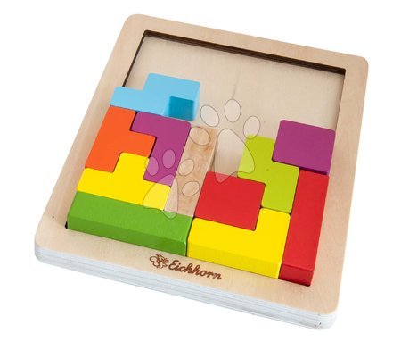 Puzzle ad incastro in legno 20 mattoncini colorati Eichhorn