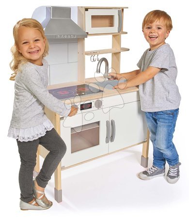 Lesene igrače - Lesena elektronska kuhinja Play Kitchen Eichhorn štedilnik z lučko