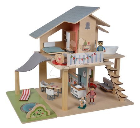 Drewniane zabawki - Drewniany domek dla lalek Doll's House z meblami Eichhorn_1