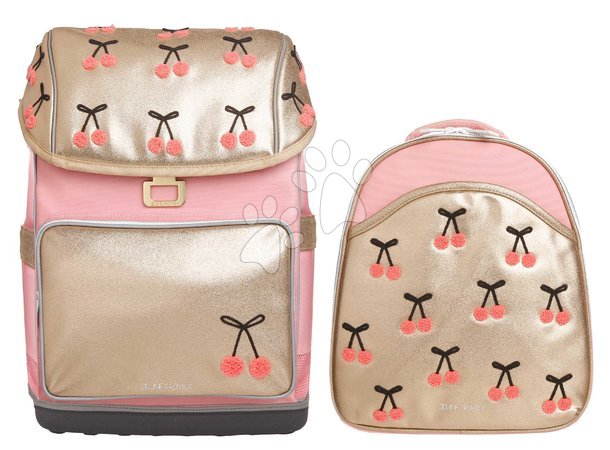 Rosa Spielhaus für Kinder - Set Schulrucksack Ergomaxx Cherry Pompon und Schultertasche Ralphie Jeune Premier