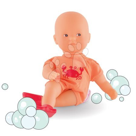Igrače dojenčki od 18. meseca - Dojenček Mini Bath Orange Corolle z rjavimi očkami in plavutkami 20 cm od 18 mes