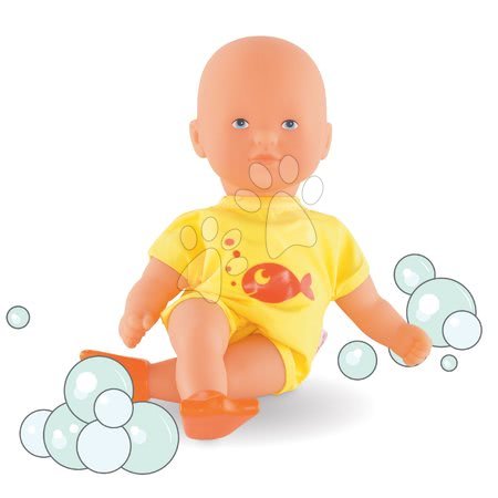 Igrače dojenčki od 18. meseca - Dojenček Mini Bath Yellow Corolle z modrimi očkami in plavutkami 20 cm od 18 mes