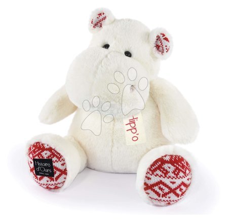 Jucării de pluș și textile - Hipopotam de pluș Christmas White Hippo Cocooning Histoire d’ Ours