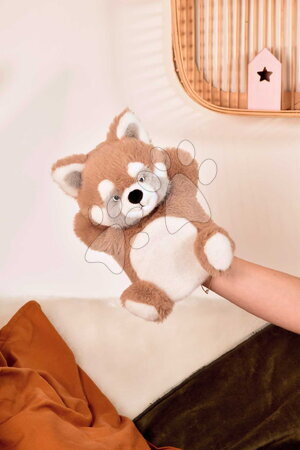 Loutky pro nejmenší - Plyšová panda červená na loutkové divadlo Red Panda Puppet Histoire d’Ours - 3