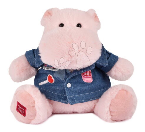 Plush animals | Page 7 - Plush hippo with a denim shirt Pink Mallow 1989 Hippo Histoire d’ Ours