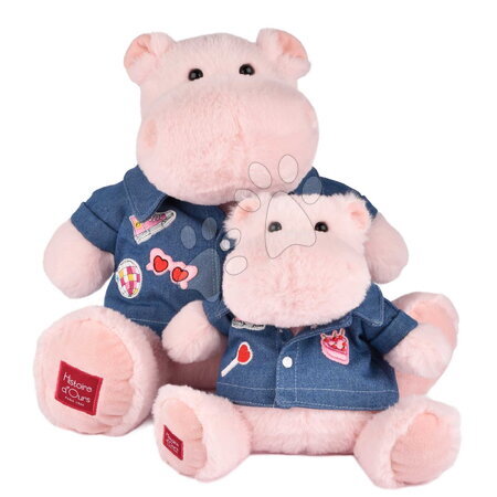 Plyšové a textilní hračky - Plyšový hrošík s džínovou košilí Pink Mallow 1989 Hippo Histoire d’ Ours - 7