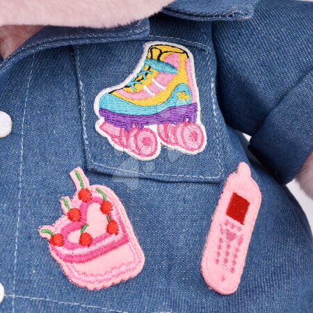 Plyšové a textilní hračky - Plyšový hrošík s džínovou košilí Pink Mallow 1989 Hippo Histoire d’ Ours - 4