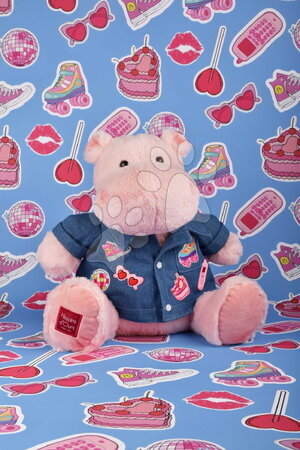 Plyšové a textilní hračky - Plyšový hrošík s džínovou košilí Pink Mallow 1989 Hippo Histoire d’ Ours - 6