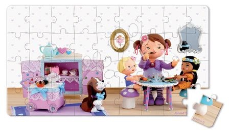 Dětské puzzle do 100 dílků - Puzzle Lola na čajová párty Janod - 2