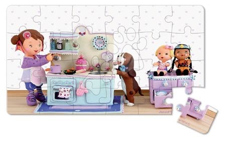 Dětské puzzle do 100 dílků - Puzzle Lola na čajová párty Janod - 5