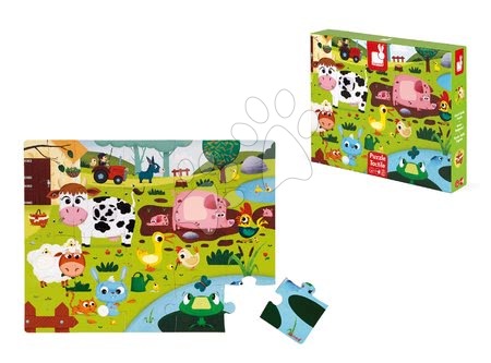 Puzzle pro nejmenší - Lepenkové puzzle Tactile - Návštěva zvířátek na farmě Janod_1