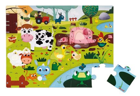 Puzzle pro nejmenší - Lepenkové puzzle Tactile - Návštěva zvířátek na farmě Janod - 2