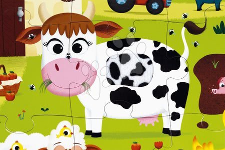Puzzle pro nejmenší - Lepenkové puzzle Tactile - Návštěva zvířátek na farmě Janod - 8