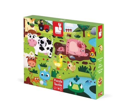 Puzzle pro nejmenší - Lepenkové puzzle Tactile - Návštěva zvířátek na farmě Janod - 13