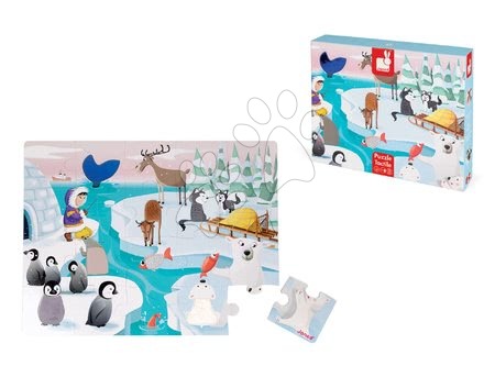 Puzzle pre najmenších - Puzzle Tactile Život na ľade Janod - 12