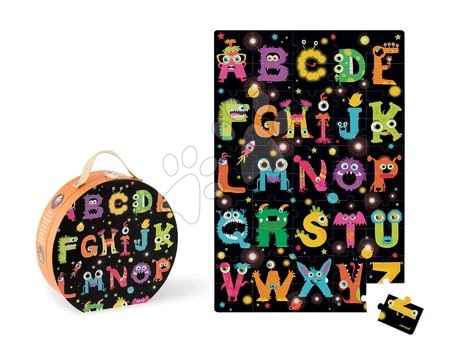 Detské skladacie koberce - Puzzle Giant Floor ABC Príšerky Janod - 1