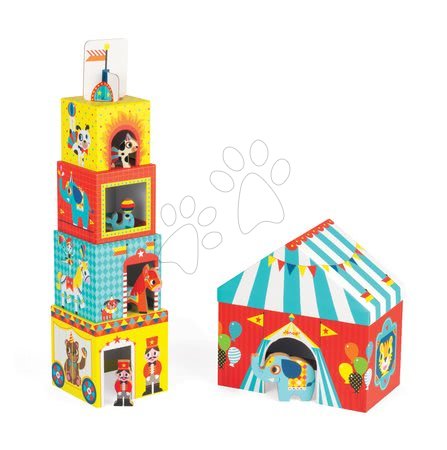 Vývoj motoriky - Skládací pyramida Multikub Circus Janod - 1