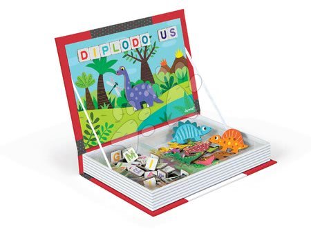 Magnetky pro děti - Magnetická kniha Dinosaurus Magneti'Book Janod - 1