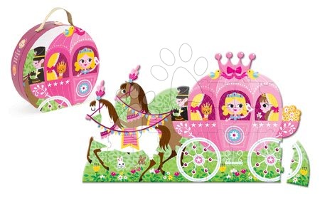 Dětské skládací koberce - Puzzle Floor Princezna v kočáře Janod - 1