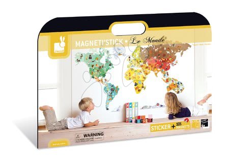 Magnetky pro děti - Magnetická dekorace do pokoje World Magneti 'Stick Janod - 5