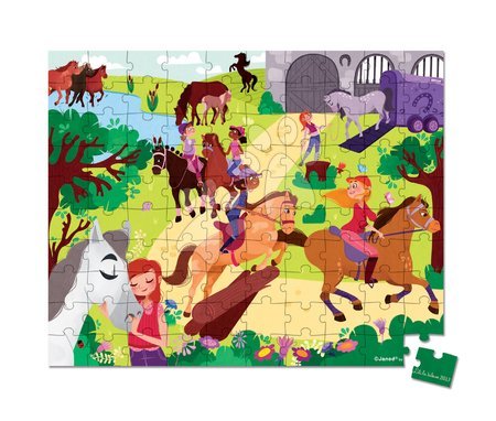 Dětské puzzle od 100–300 dílků - Puzzle Jízda na koni Janod - 1