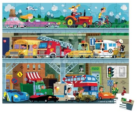 Dětské puzzle od 100–300 dílků - Puzzle Vozidla Janod - 1