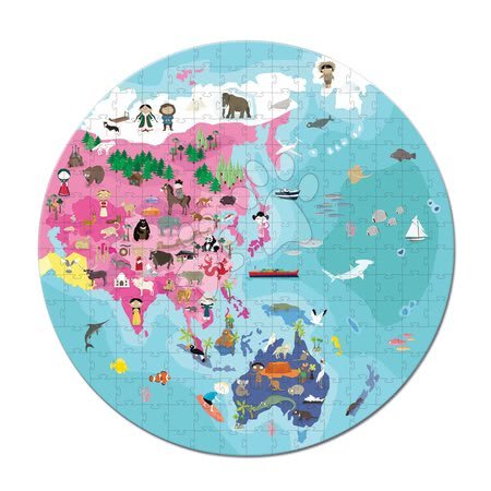 Detské puzzle od 100-300 dielov - Obojstranné puzzle Naša Modrá Planéta Janod - 2