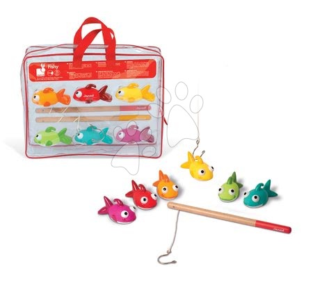 Hry na rybáře - Dřevěná rybářská udice Fishy Janod - 1