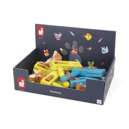  - Janod Applepop Drevený rapkáč žltý Los J03374d1 - 2