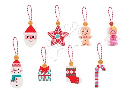 Decorações para quartos infantis - Enfeites de madeira para árvore de Natal Janod
