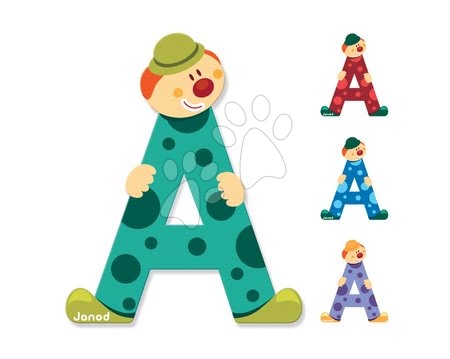 Black Friday od výrobce Janod | Strana 9 - Dřevěné písmeno A Clown Letter Janod