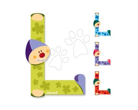 Black Friday od výrobce Janod | Strana 9 - Dřevěné písmeno L Clown Letter Janod